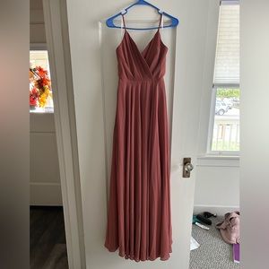 Maxi formal dress dusty rose color